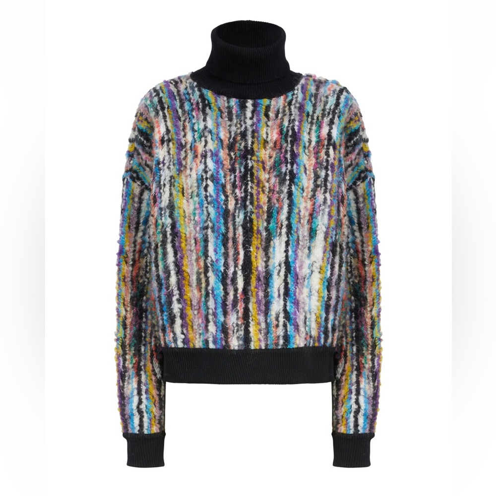 MISSONI Multicolor Boucle Women's Roll Neck Sweater NWOT Small - Medium